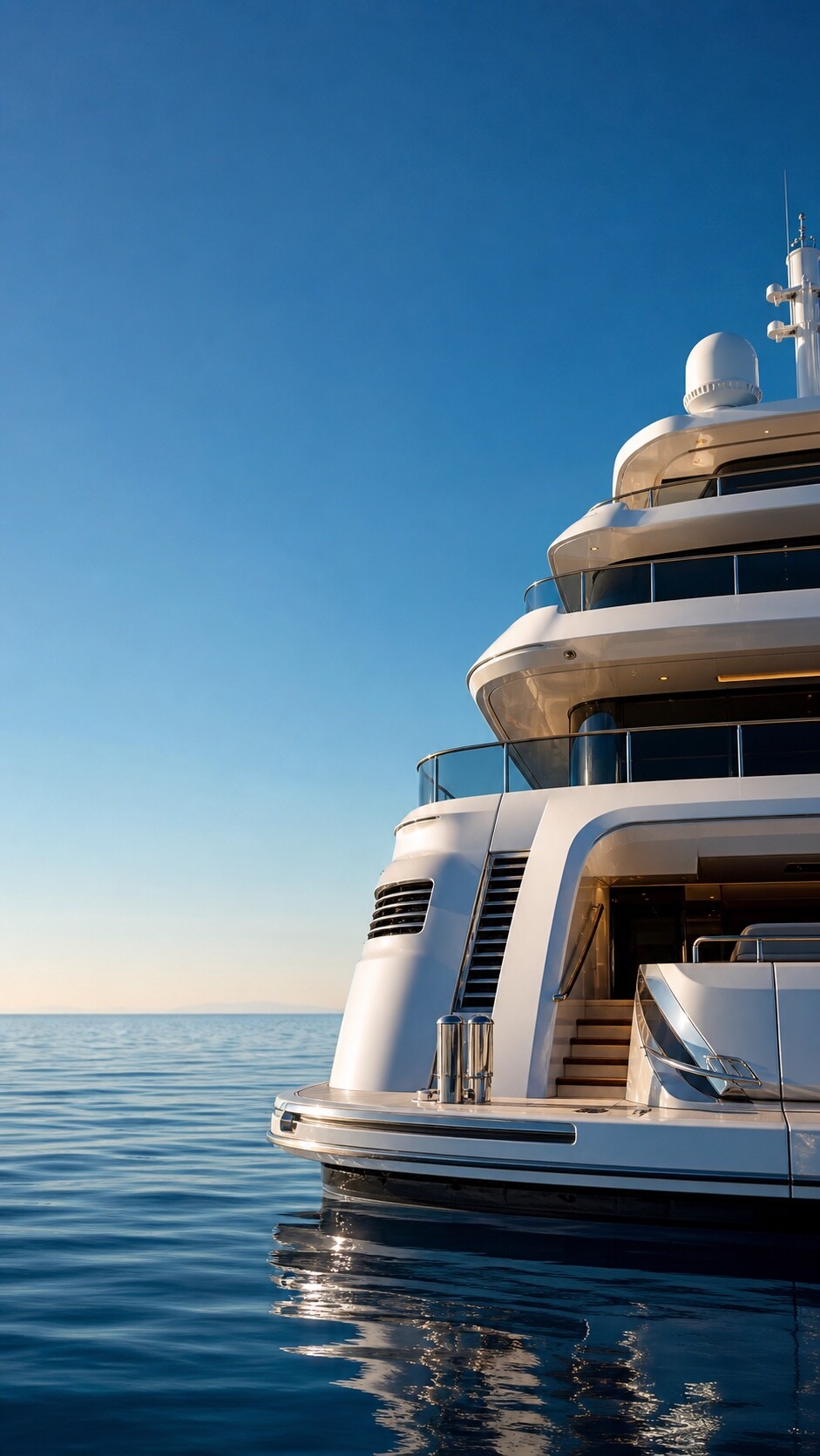 Superyacht detail at sea